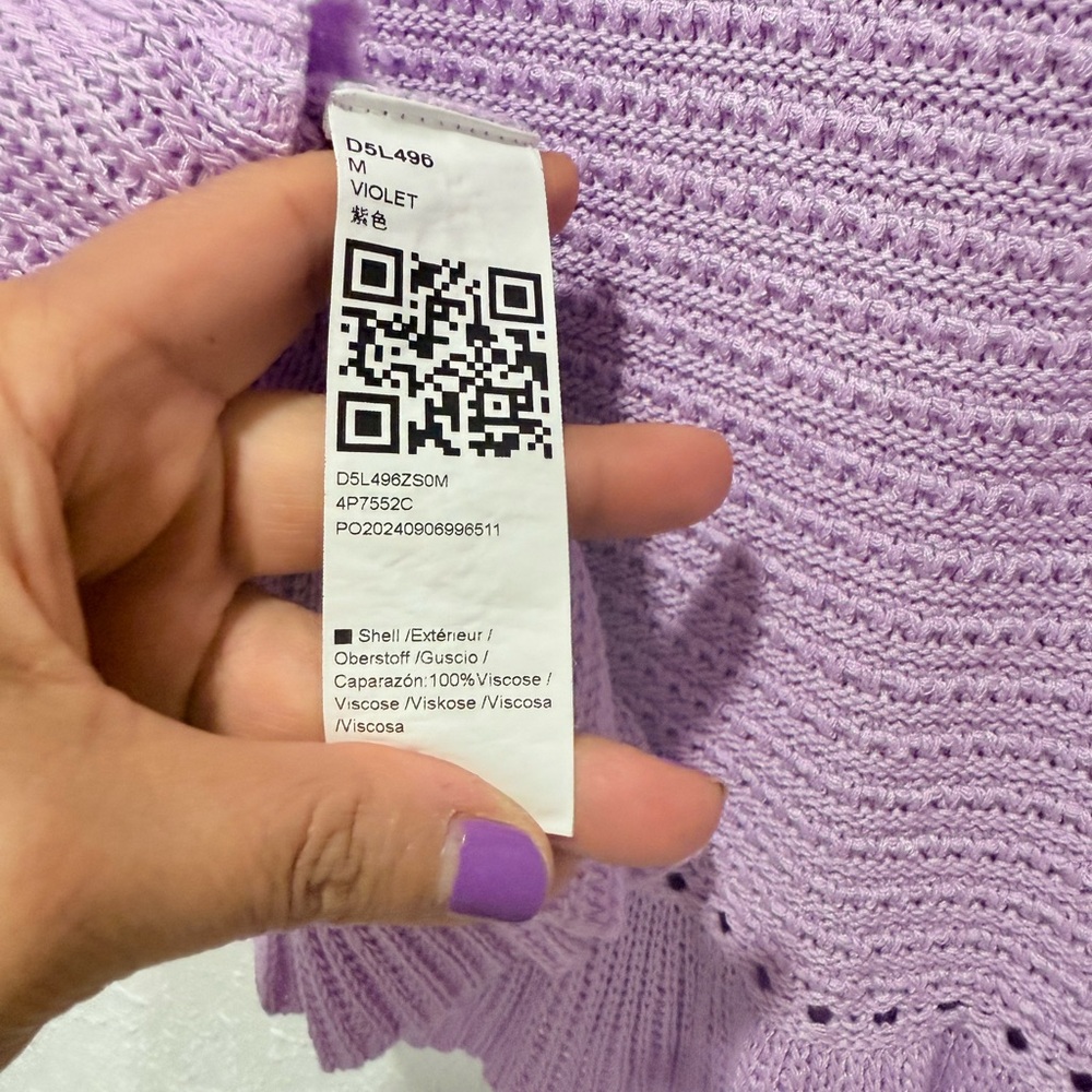 Lavender Ruffle Knit Top M - Picture 8 of 10
